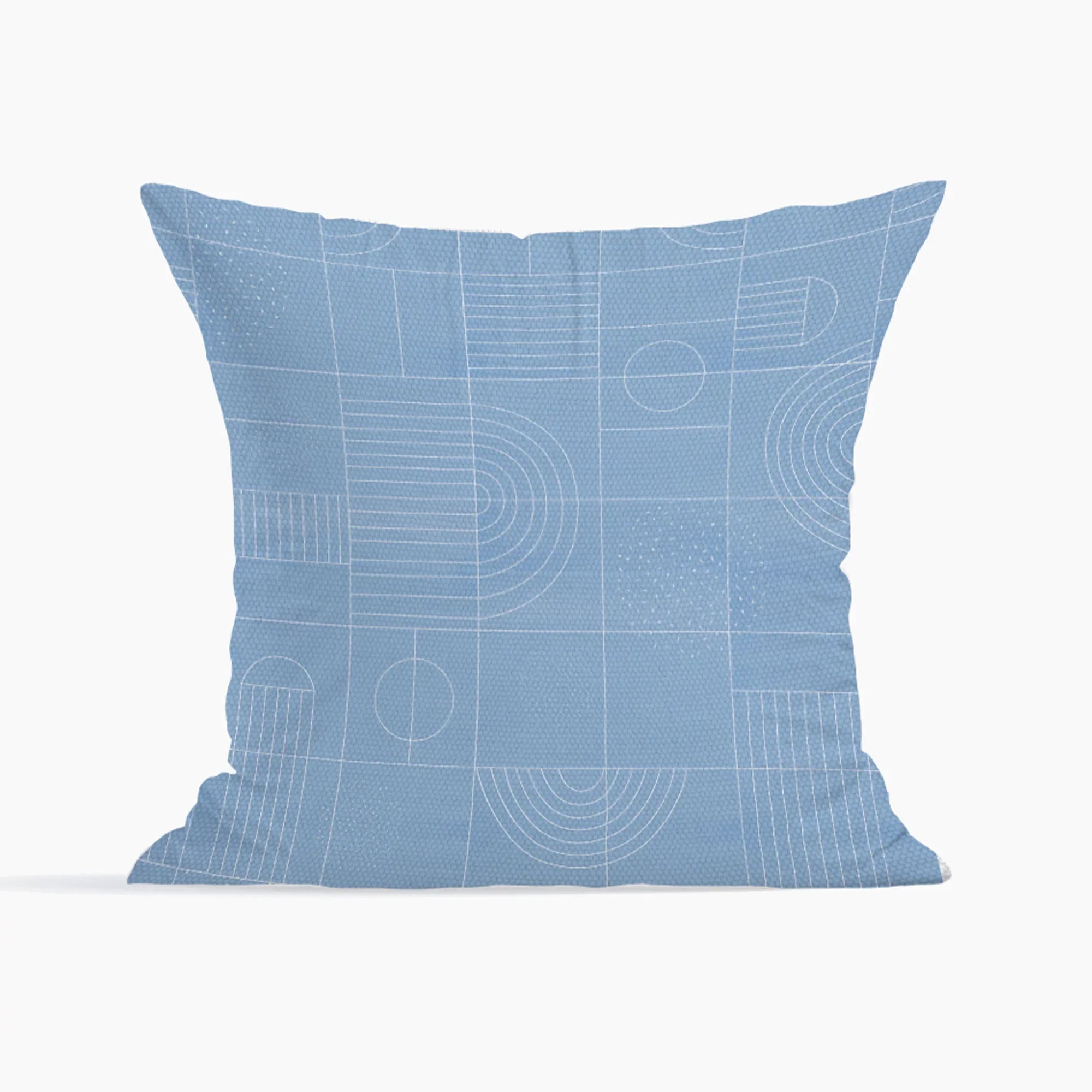 Pop Modern Reversible Bauhaus Digital Cushion Cover 40x40 Cm in Blue Colour - HomeTown