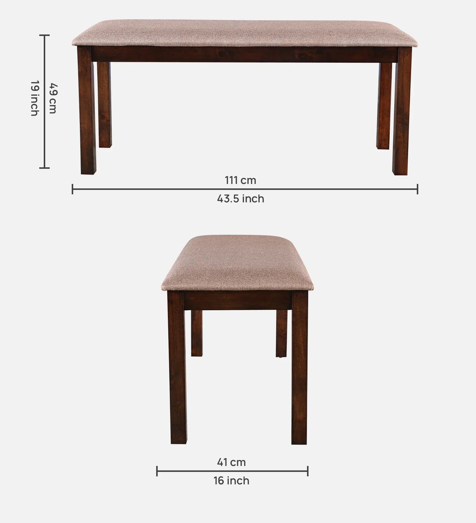 Aravali Rubberwood Six Seater Dining Set With Bench in Antique Cherry Colour - HomeTown