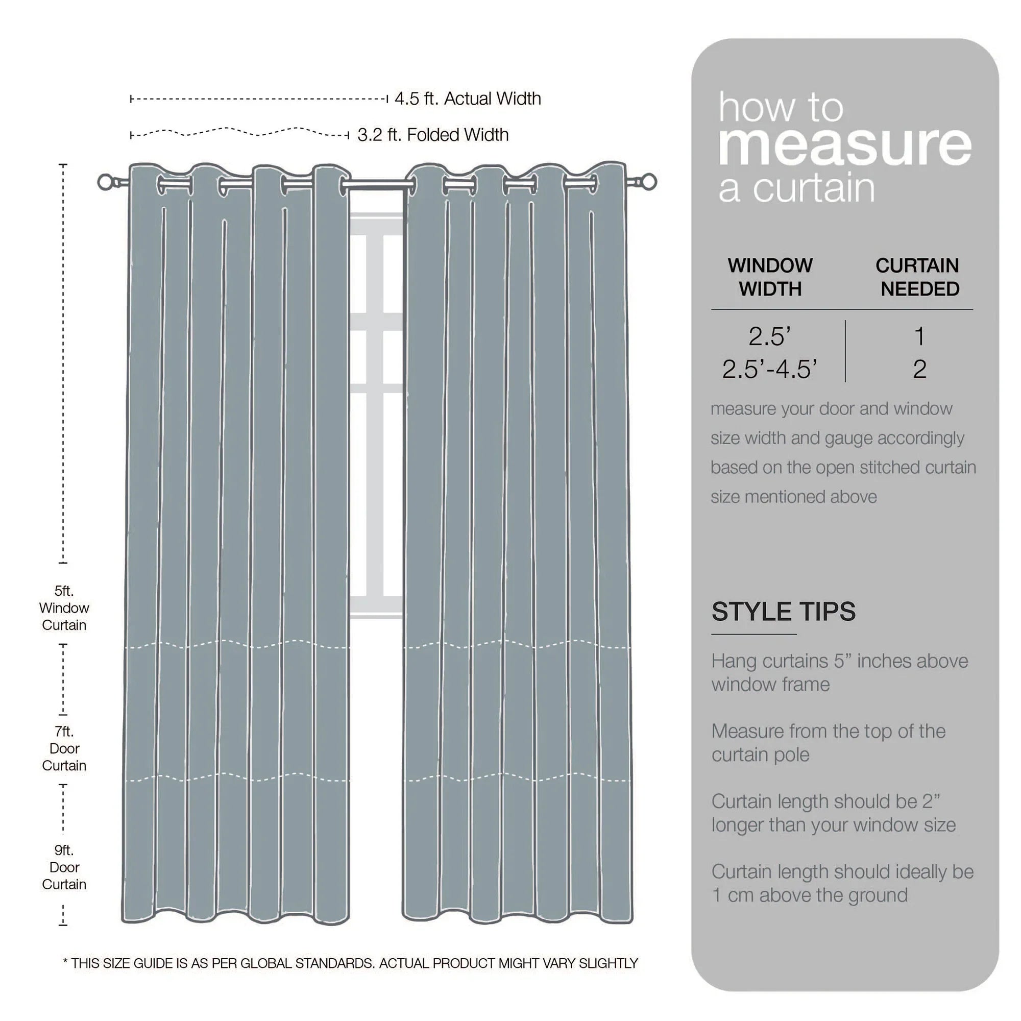 Amour Set of 2 Solid Jacquard Dim Out Curtains 7 Feet in Grey Colour - HomeTown
