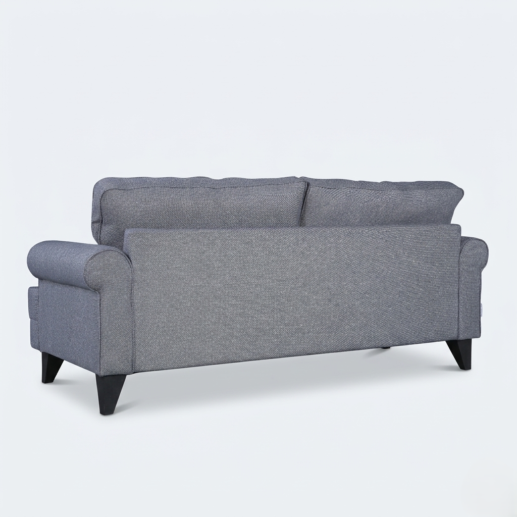 Paddington 3 Seater Sofa in Grey 100% Polyester Fabric
