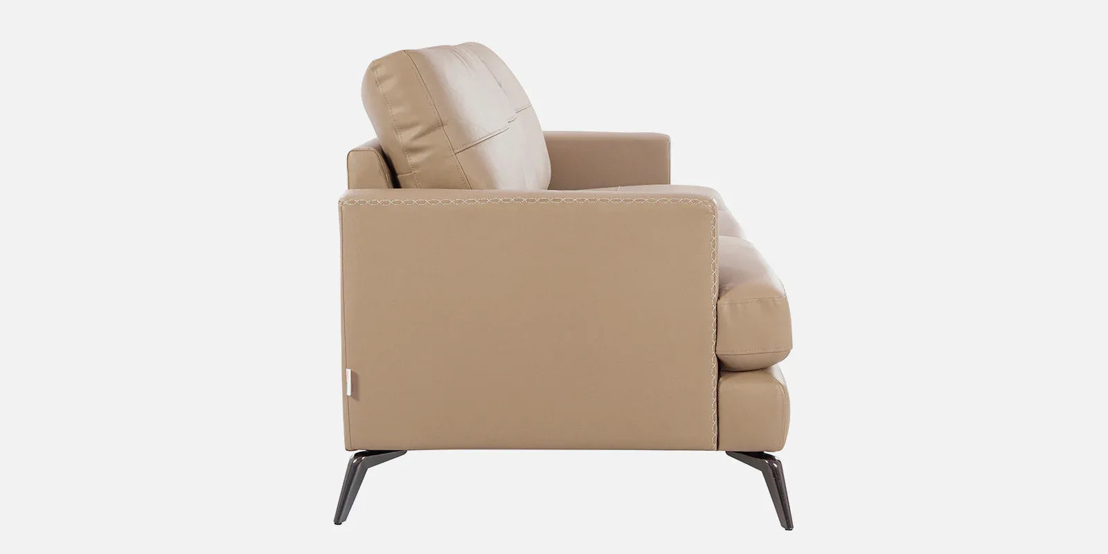 Soren Half Leather Three Seater Sofa in Mushroom Colour - HomeTown