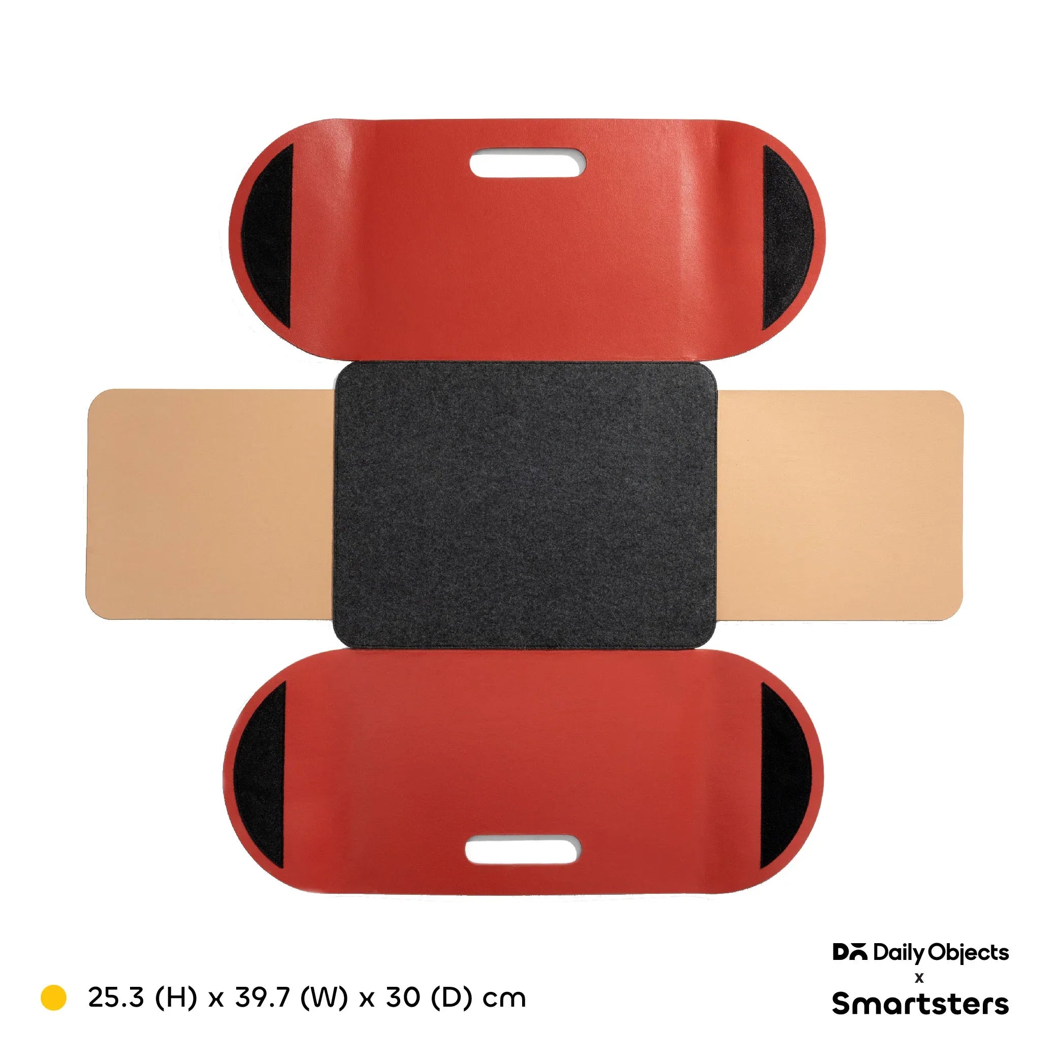 Owlbert MDF + Leatherite Storage Basket in Red & Bisque Colour