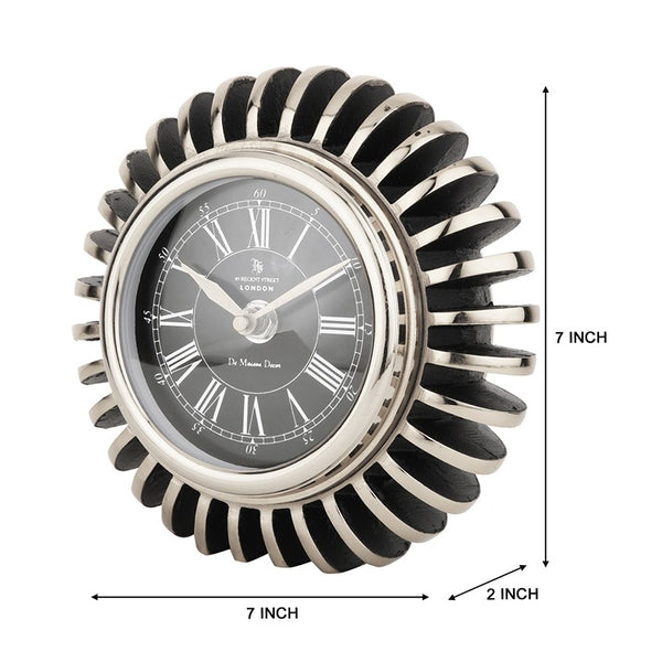 De Massion Edgesculpt Table Clock Black dimensions