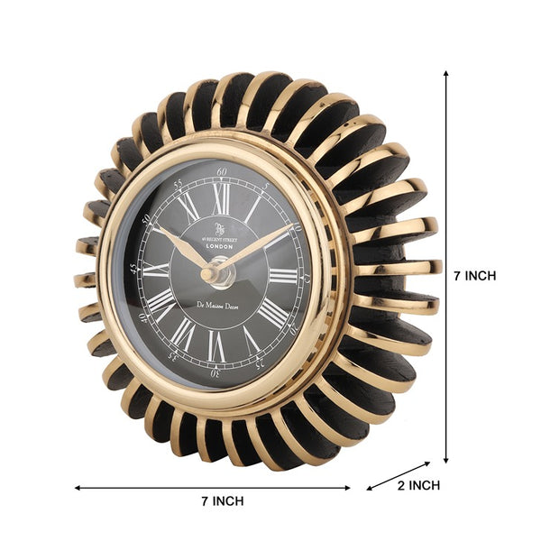 De Massion Edgesculpt Table Clock Gold dimensions