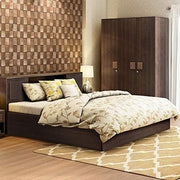 Tiago Engineered Wood Box Storage Queen Size Bed in Wenge Colour - HomeTown
