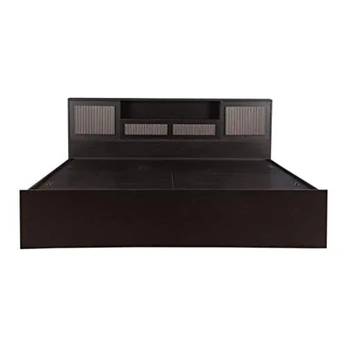 Tiago Engineered Wood Box Storage Queen Size Bed in Wenge Colour - HomeTown
