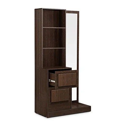 Tiago Engineered Wood Dressing Table with Mirror in Wenge Colour - HomeTown