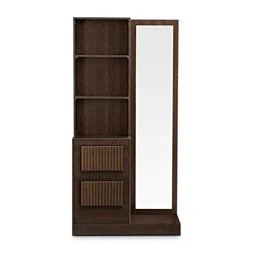 Tiago Engineered Wood Dressing Table with Mirror in Wenge Colour - HomeTown