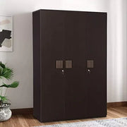 Tiago Engineered Wood Three Door Wardrobe in Wenge Colour - HomeTown