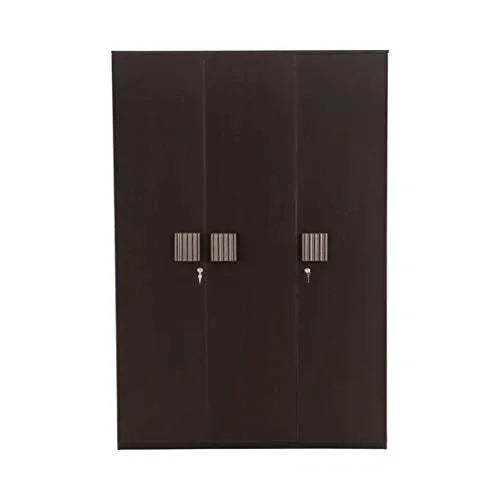 Tiago Engineered Wood Three Door Wardrobe in Wenge Colour - HomeTown