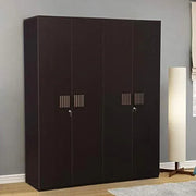Tiago Engineered Wood Four Door Wardrobe in Wenge Colour - HomeTown