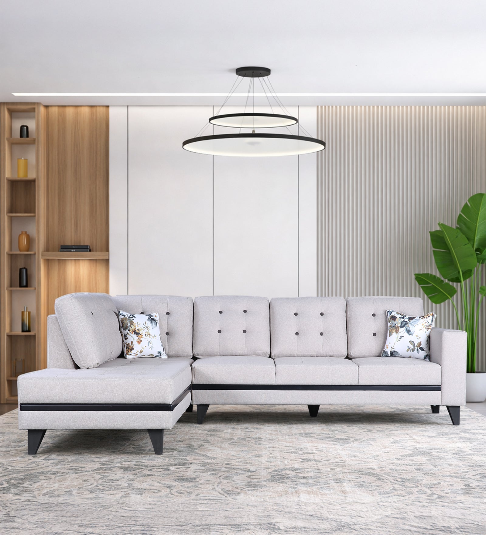 Garcia Fabric 5 Seater Sofa with Right Hand Side Lounger