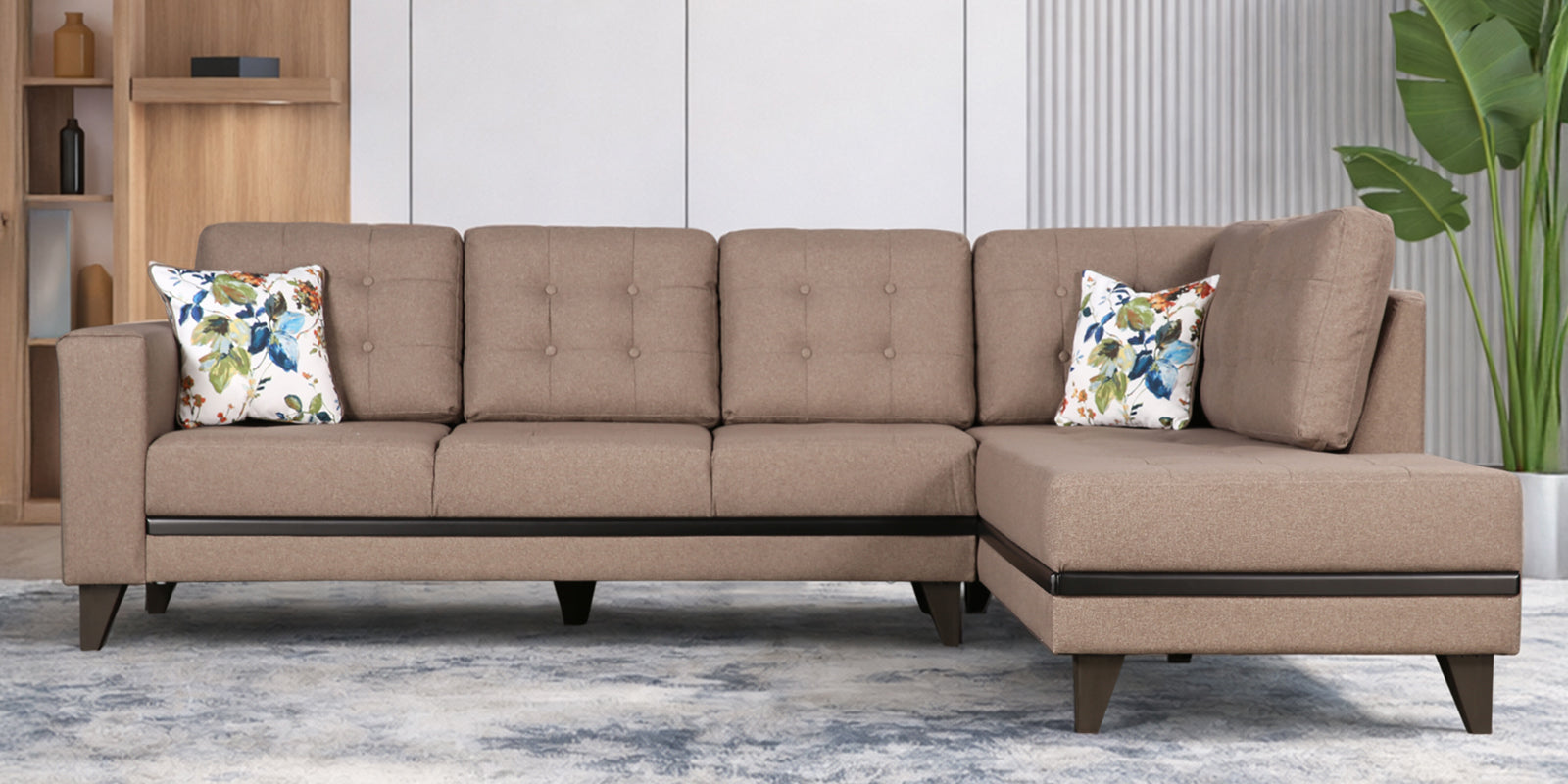 Garcia Fabric 3 Seater Sofa With Left Hand Side Lounger