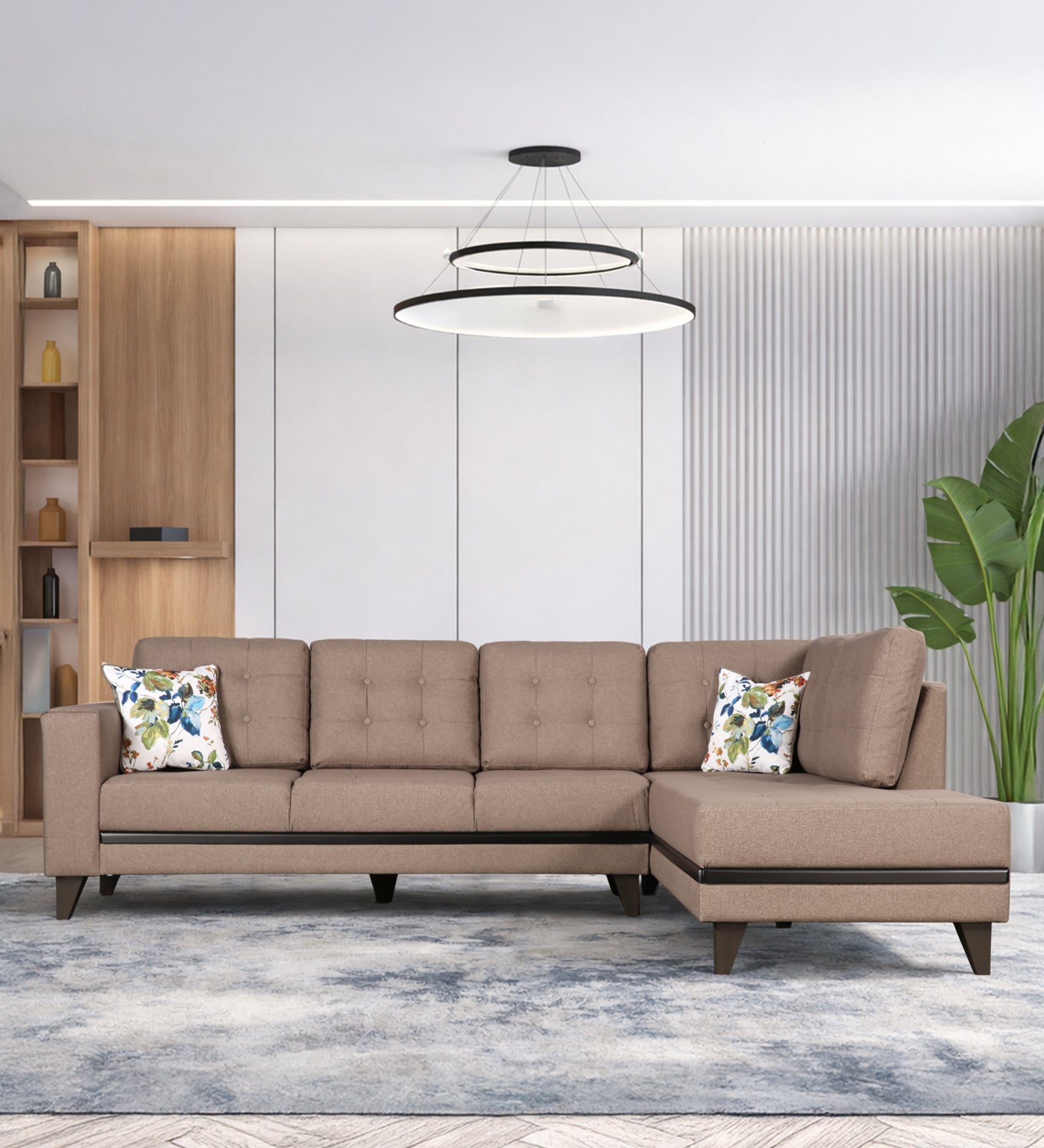 Garcia Fabric 3 Seater Sofa With Left Hand Side Lounger