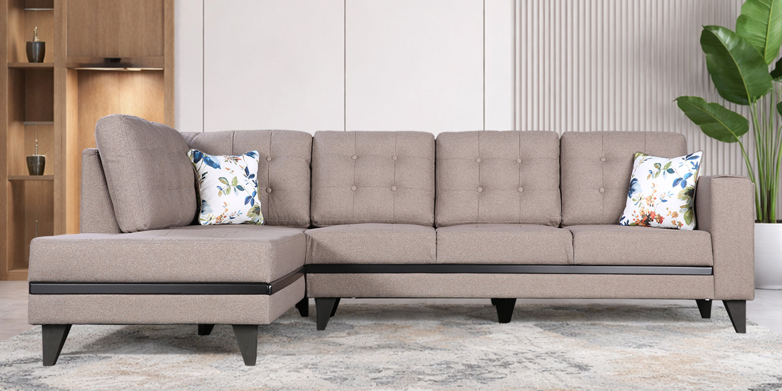 Garcia Fabric 5 Seater Sofa with Right Hand Side Lounger