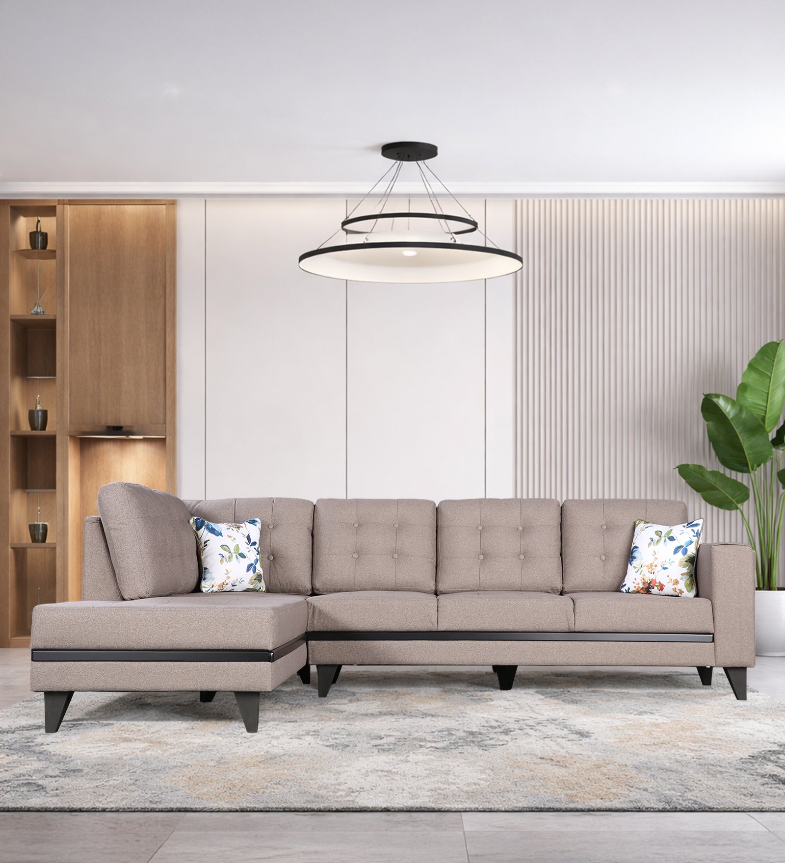 Garcia Fabric 5 Seater Sofa with Right Hand Side Lounger