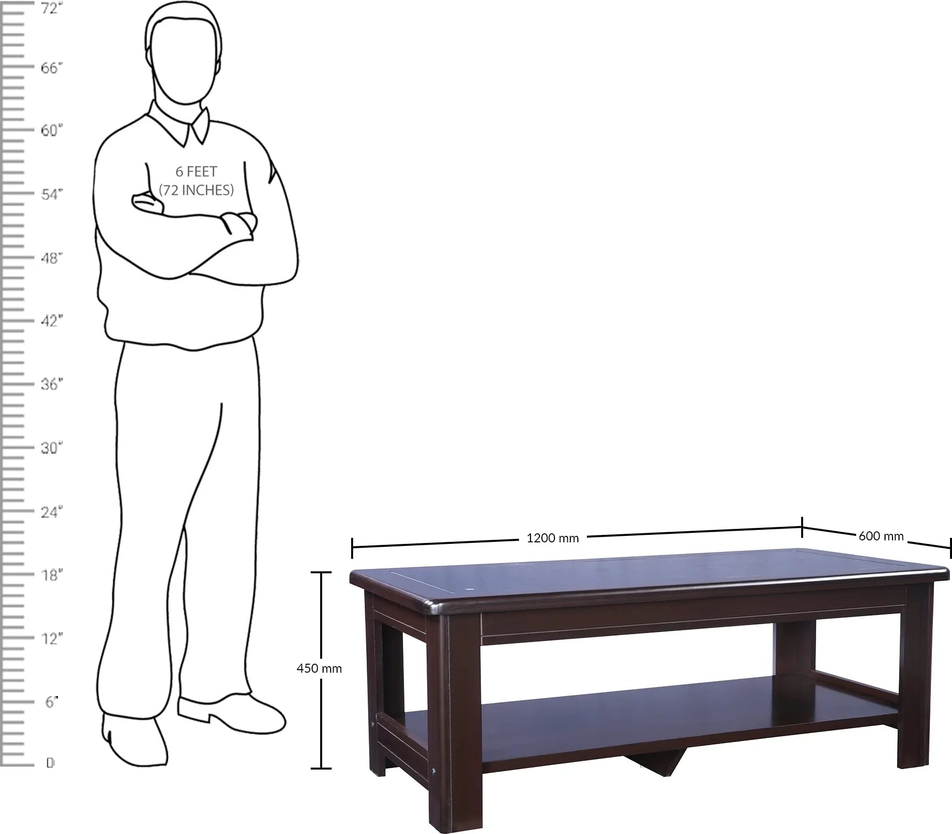 Maysville Glass Top Center Table in Walnut Colour - HomeTown