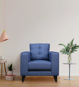 Garcia Fabric 1 Seater Sofa Blue