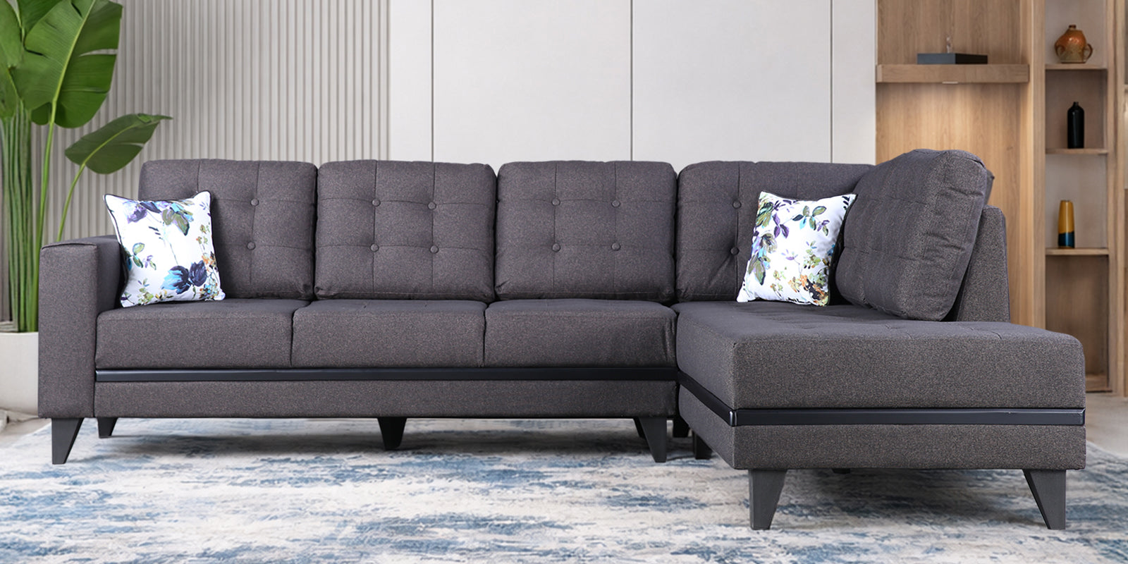 Garcia Fabric 3 Seater Sofa With Left Hand Side Lounger