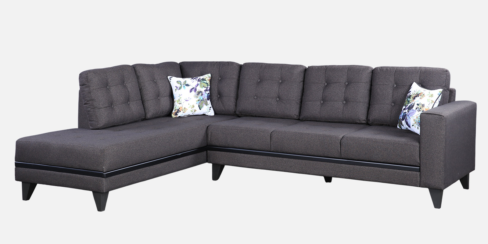 Garcia Fabric RH Lounger Large in Dark Brown Colour