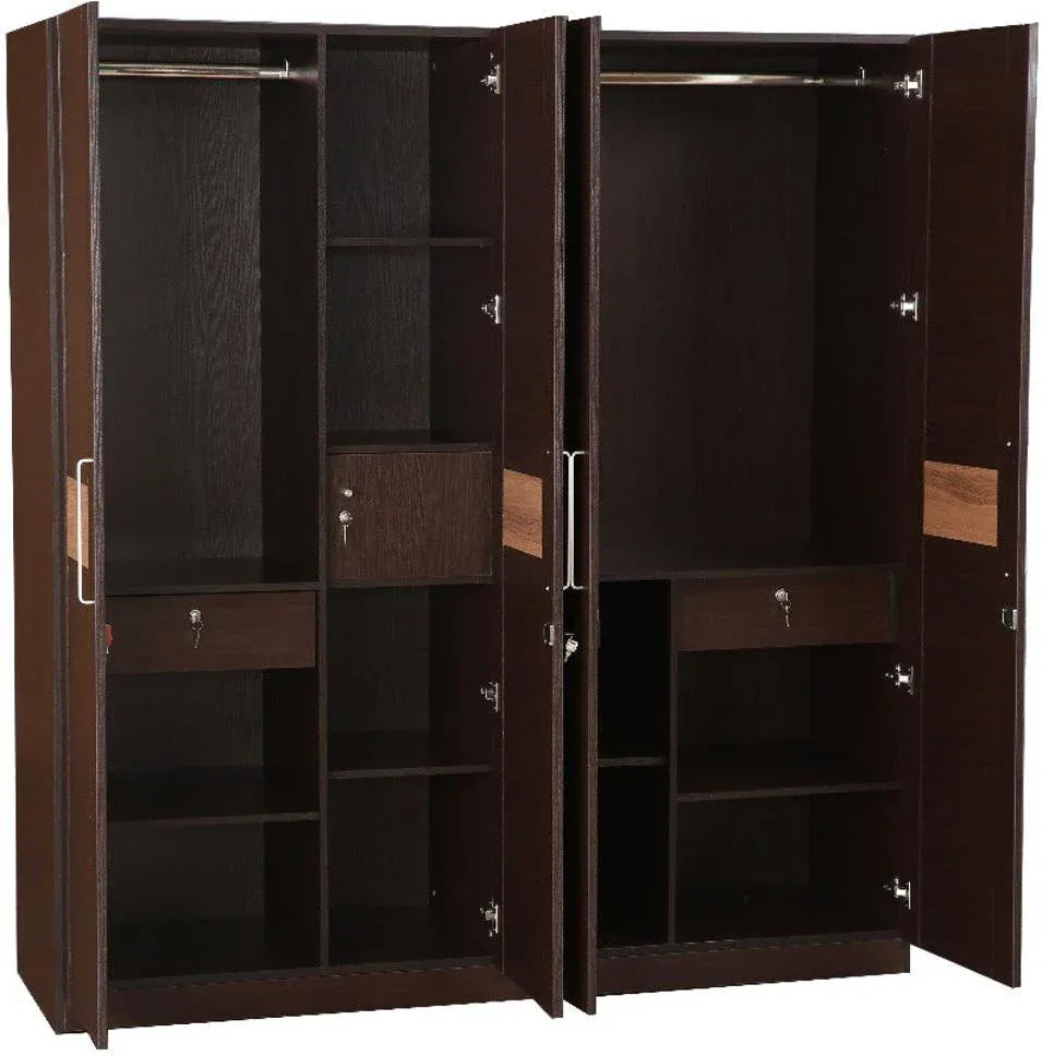 Magnum Four Door Wardrobe in Walnut Finish - HomeTown