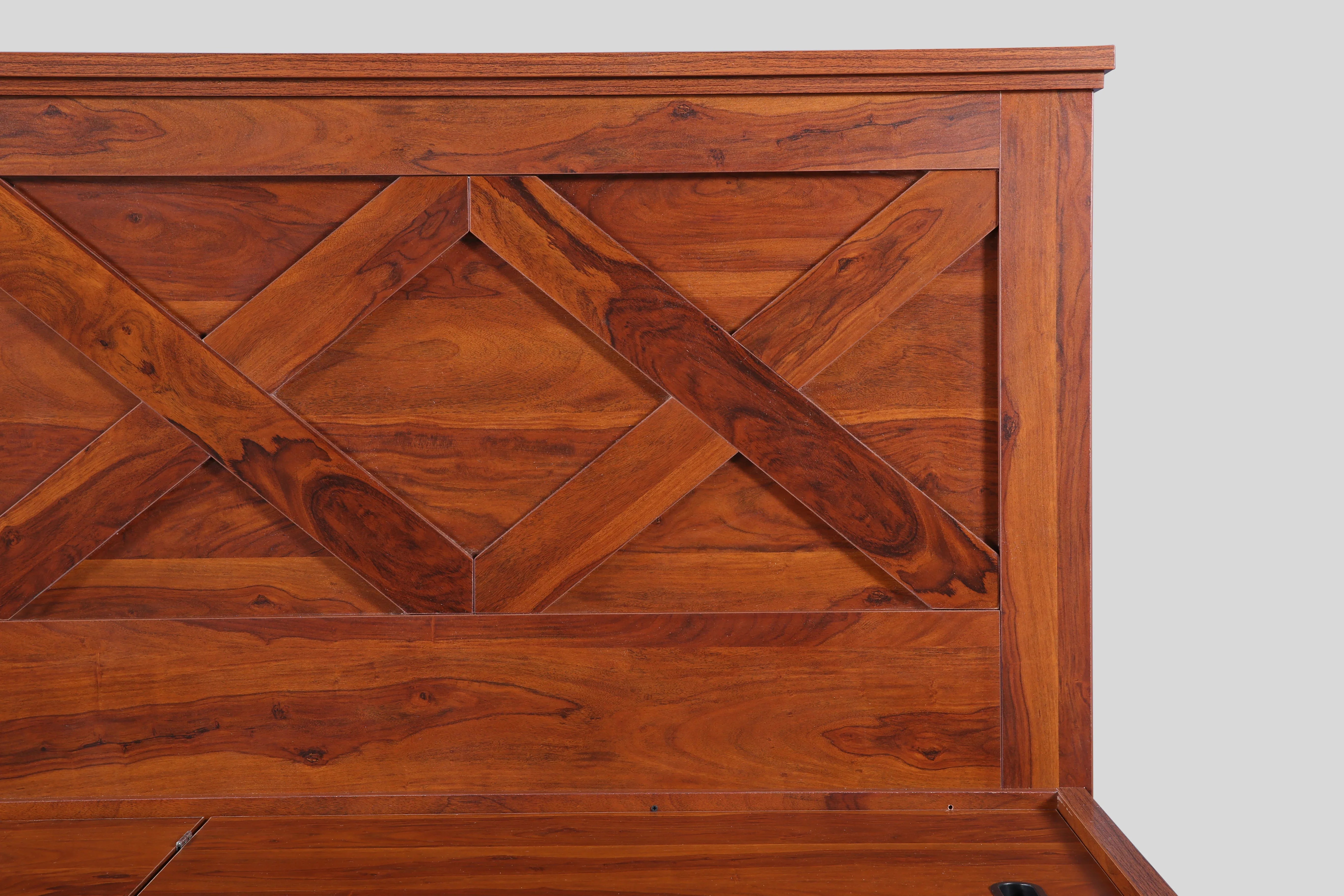 Antwerp King Bed with Hydraulic Storage in Sheesham Colour - HomeTown