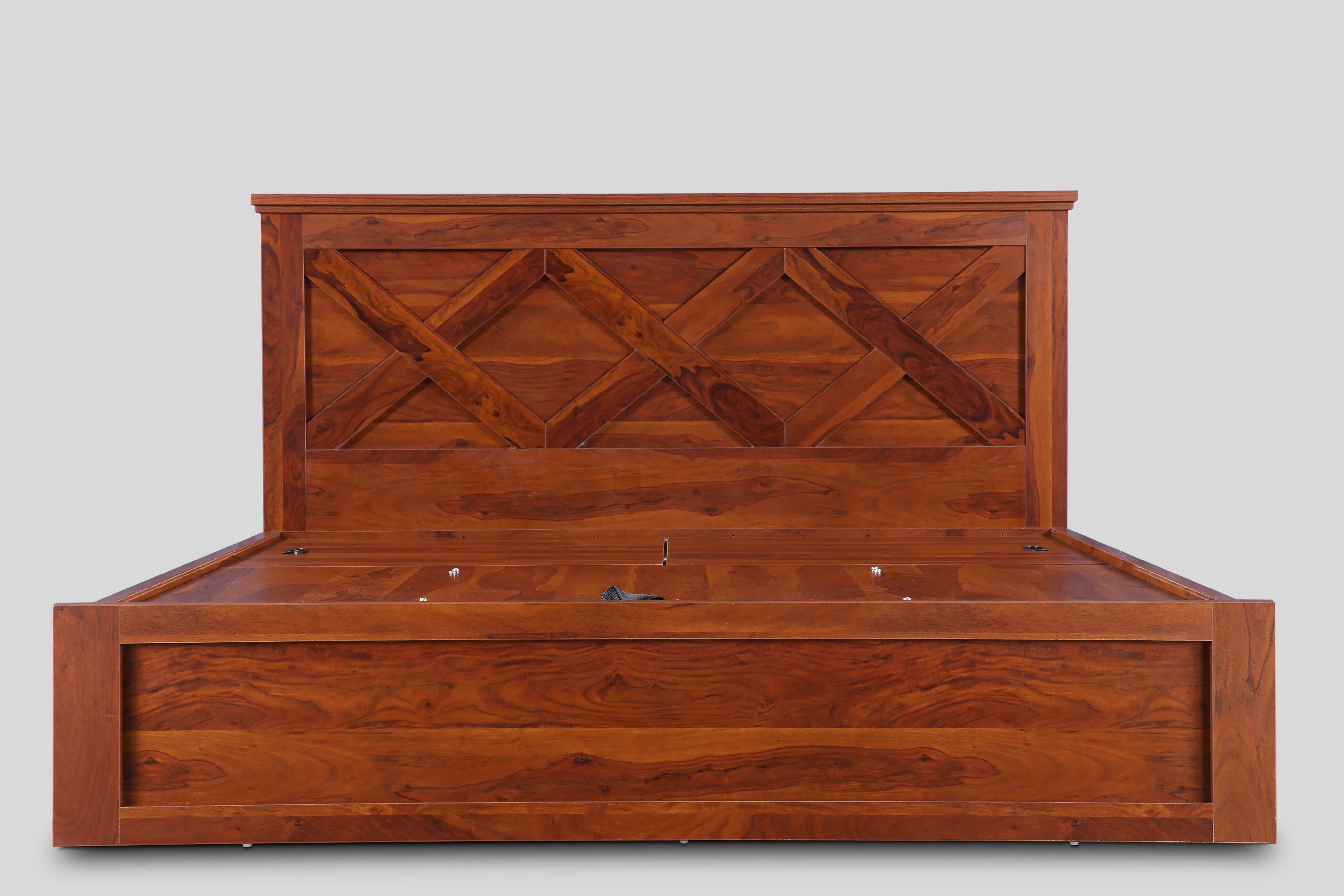 Antwerp King Bed with Hydraulic Storage in Sheesham Colour - HomeTown