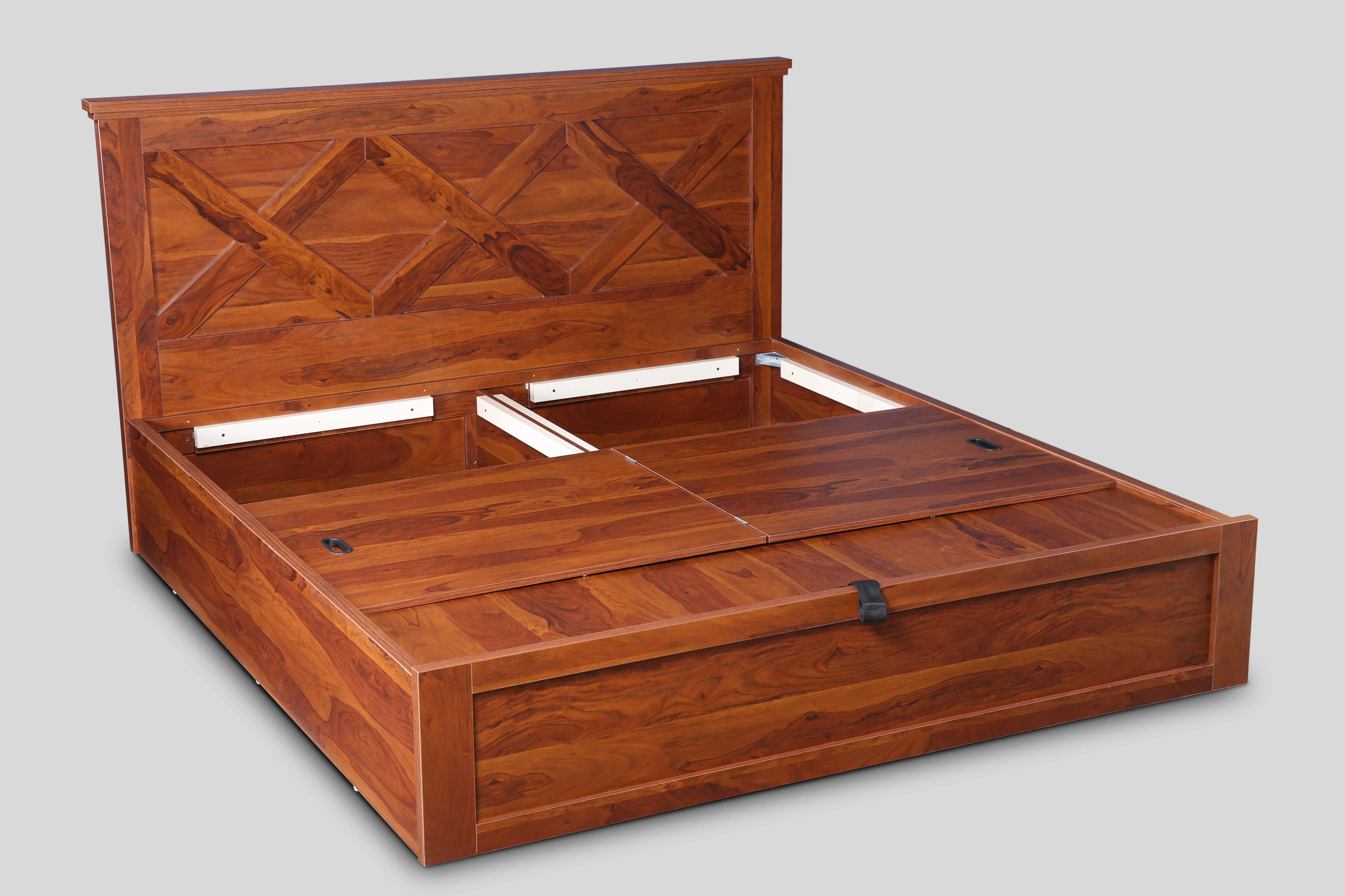 Antwerp King Bed with Hydraulic Storage in Sheesham Colour - HomeTown