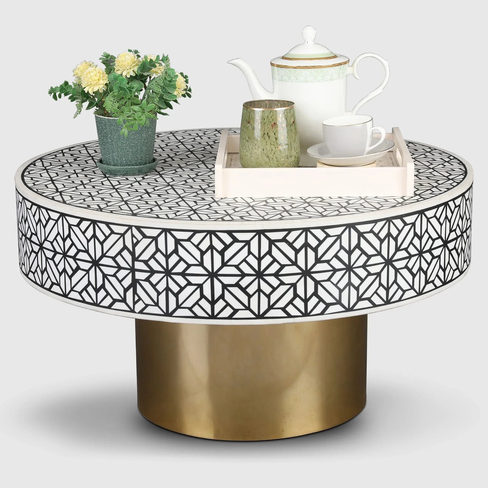 Timeless Allure (Perth 3 + 2 Seater Sofa Set + Ossein Center Table + Ossien Side Table) - HomeTown