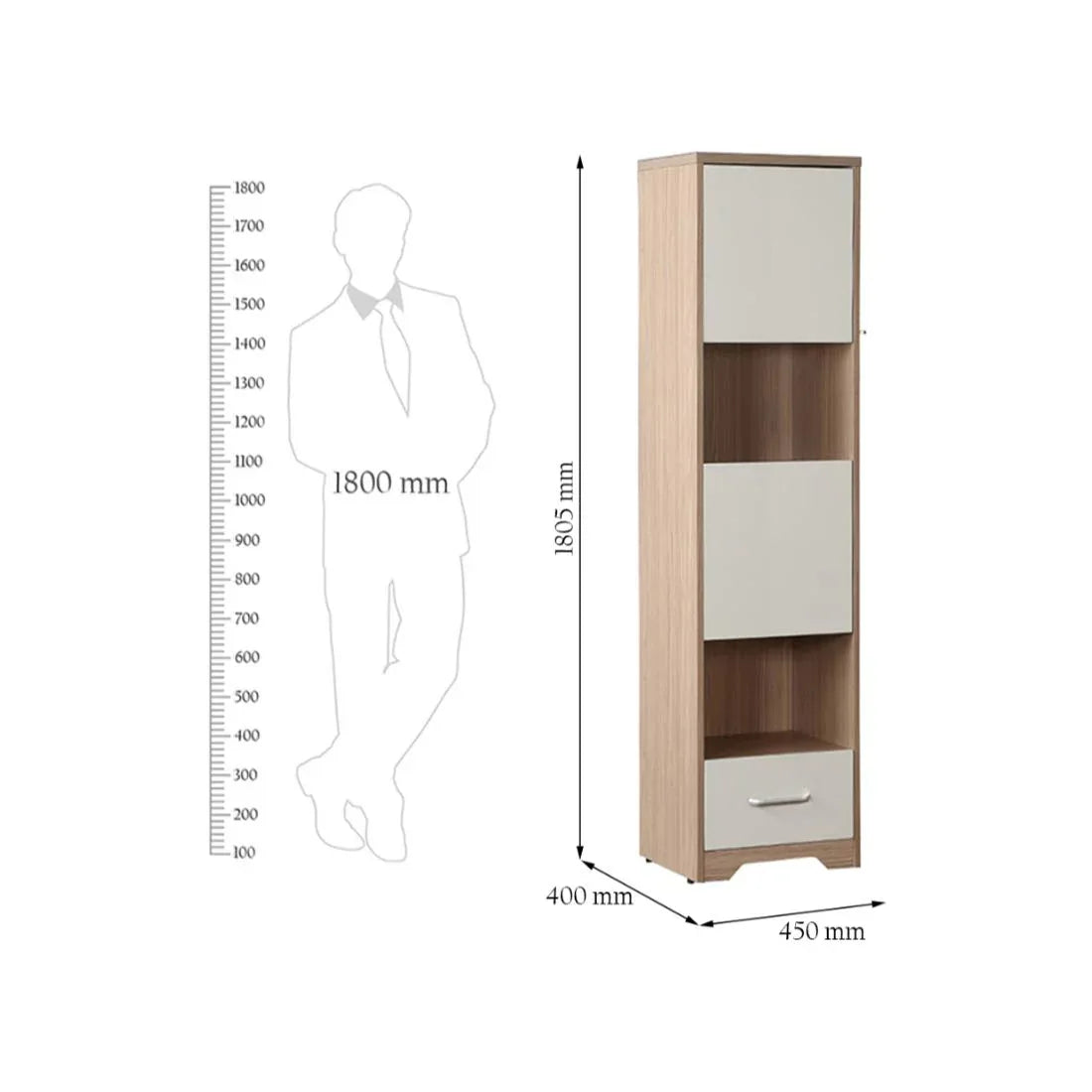 Ambra Engineered Wood Chest of Drawer in Oak Colour - HomeTown