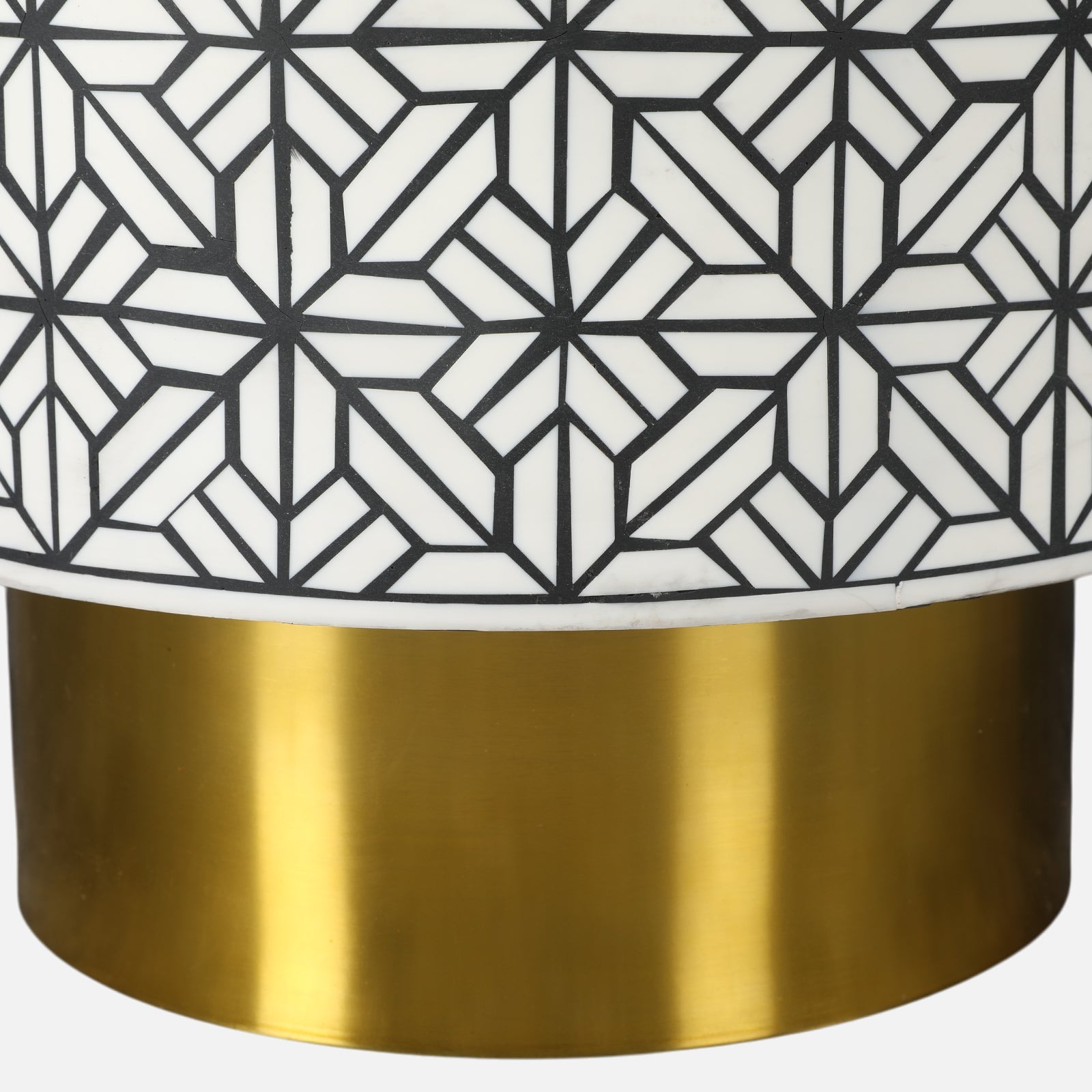 Ossein Marble Side Table in White and Gold Colour