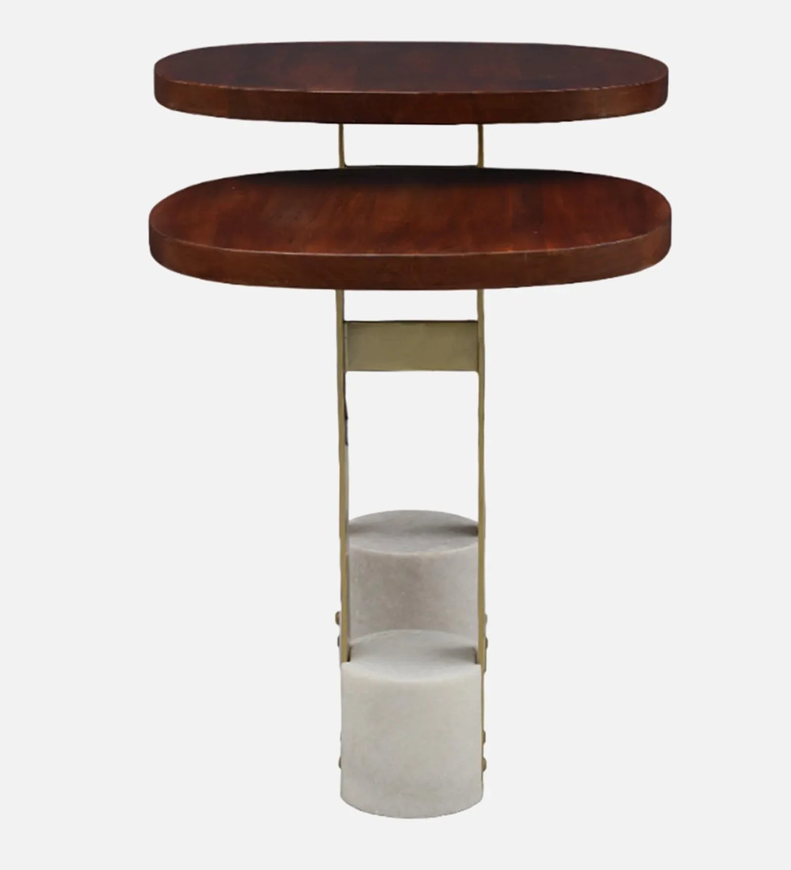 Celestia Marble Top Nest of Table in Walnut & White Colour - HomeTown