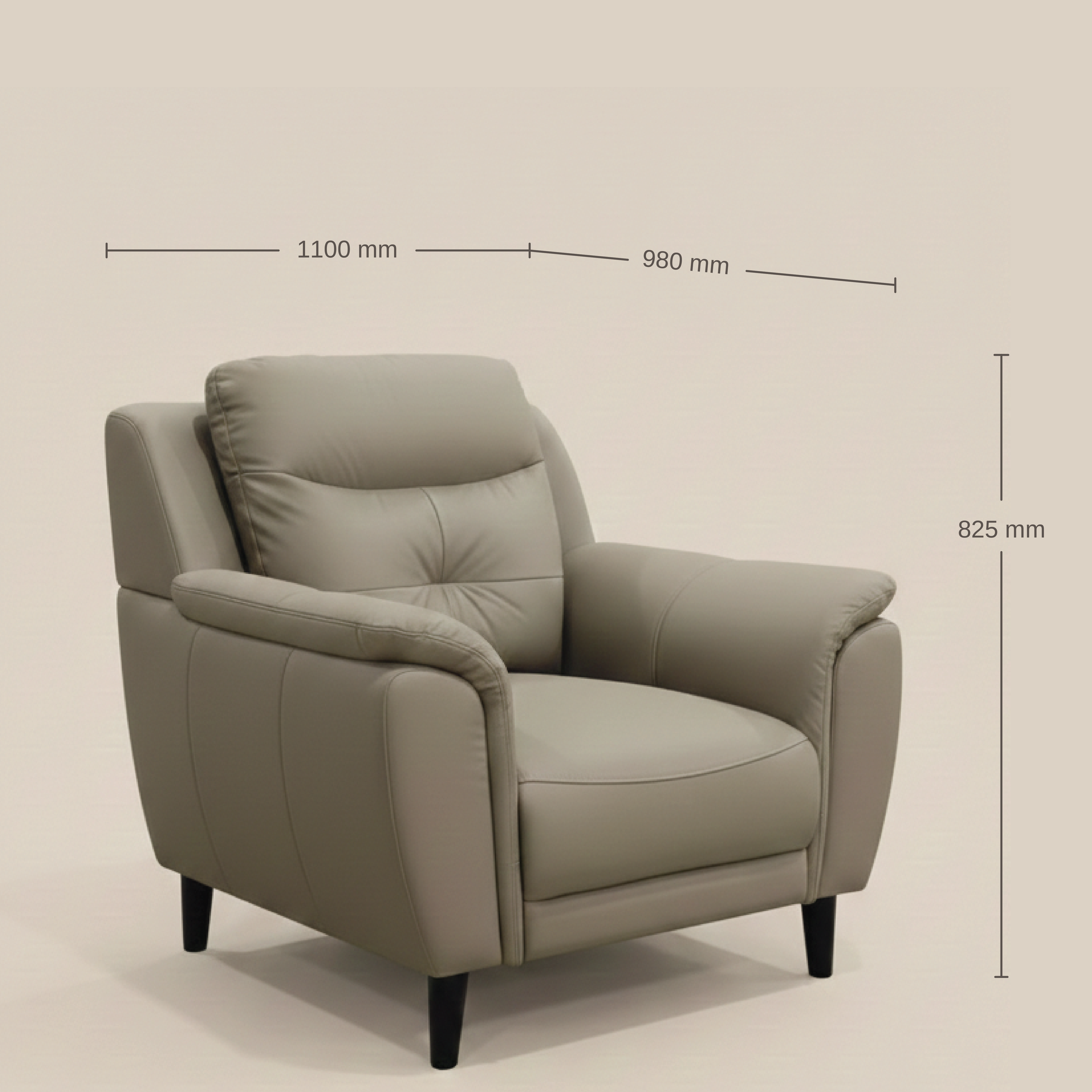 ALEXA ELITE HALF LEATHER 1 STR BEIGE