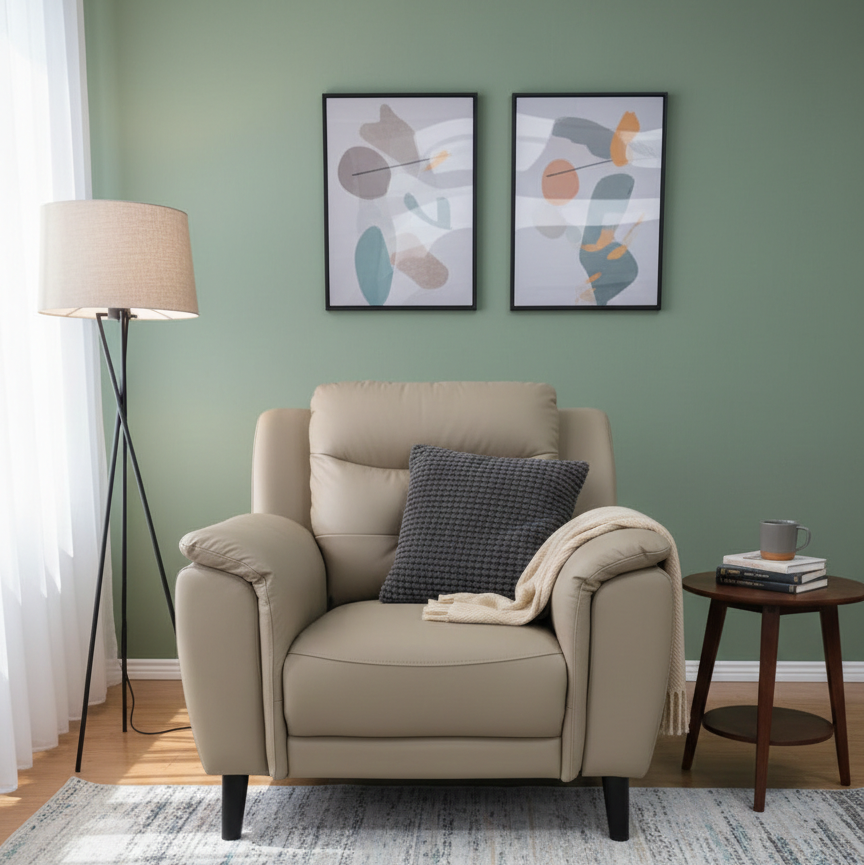 ALEXA ELITE HALF LEATHER 1 STR BEIGE