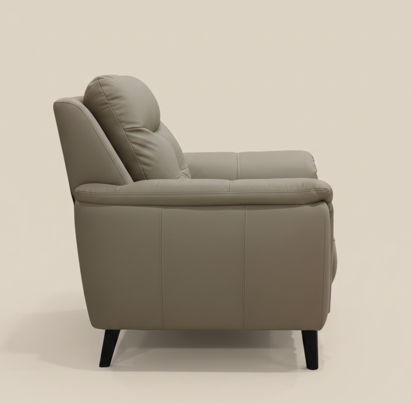 Alexa Elite Half Leather 1 Seater Beige