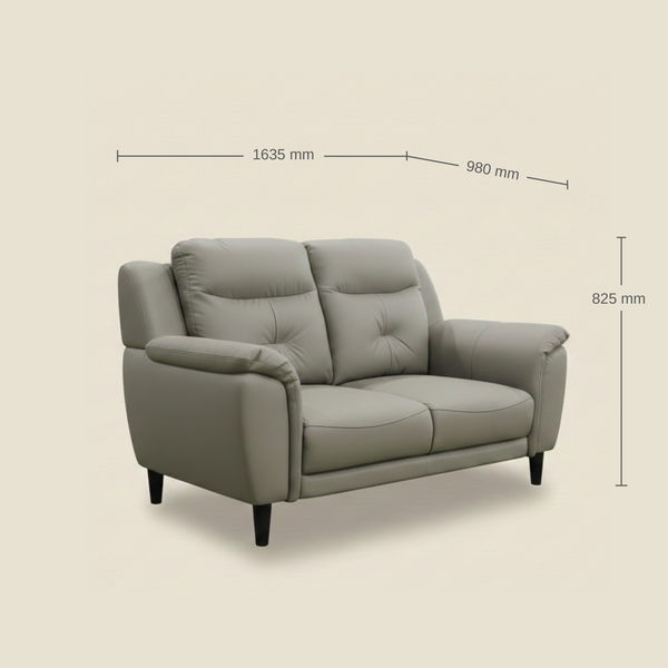 Alexa Elitehalf Leather 2 Seater Beige dimensions