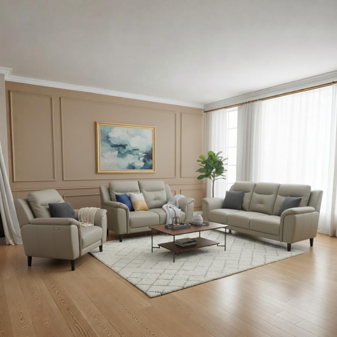 ALEXA ELITE HALF LEATHER  3 STR BEIGE