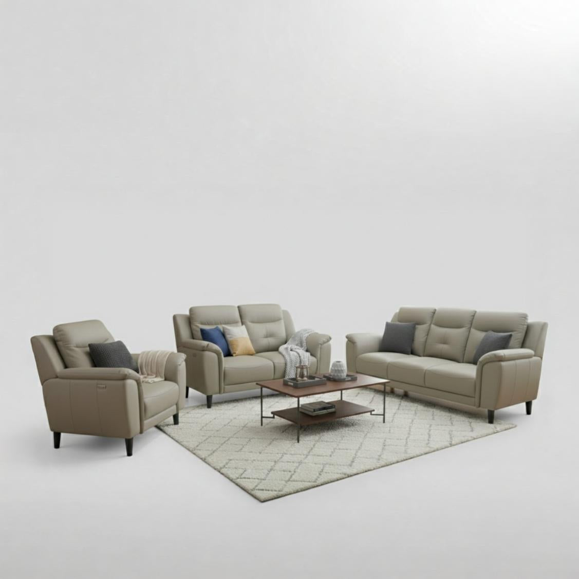 ALEXA ELITE HALF LEATHER  3 STR BEIGE