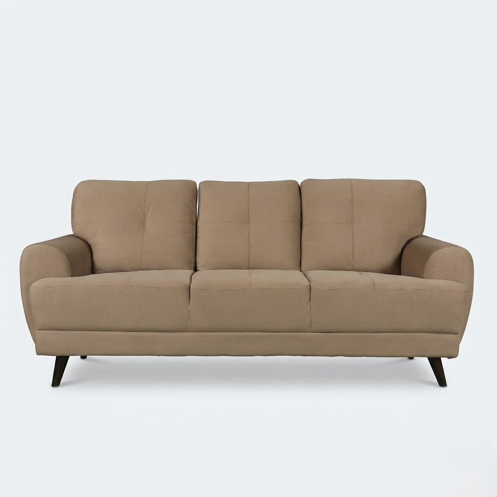 Riga Lyra Sofa in Brown Velvet Upholstery Fabric