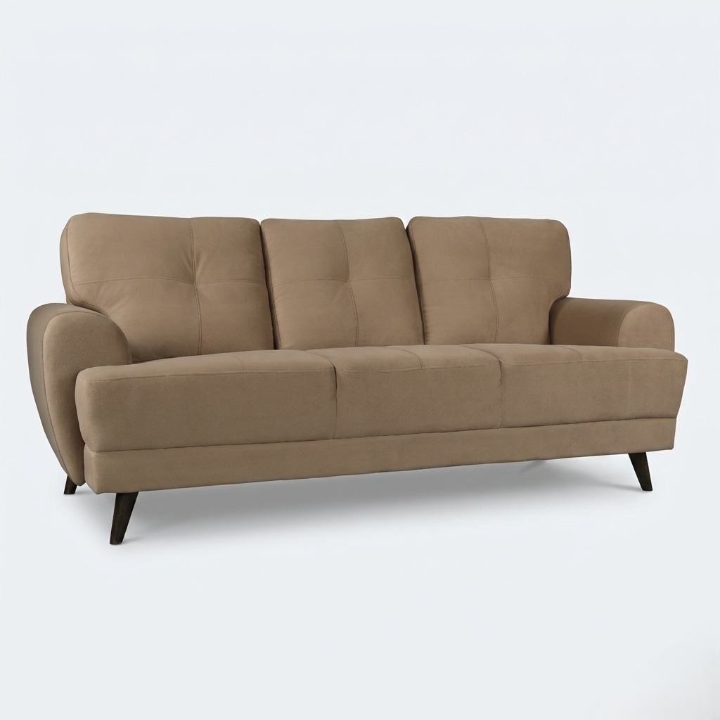 RIGA LYRA FAB 3 SEATER SOFA BROWN