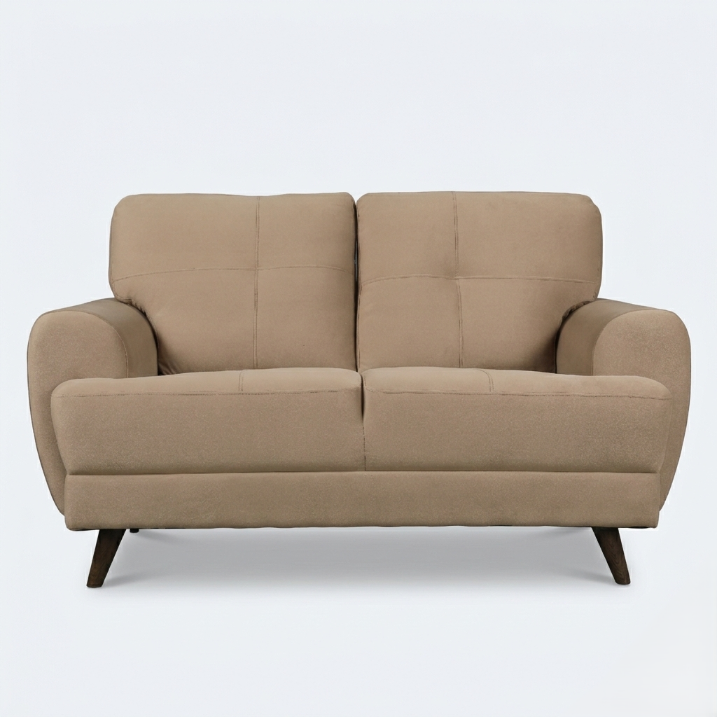 Riga Lyra Sofa in Brown Velvet Upholstery Fabric