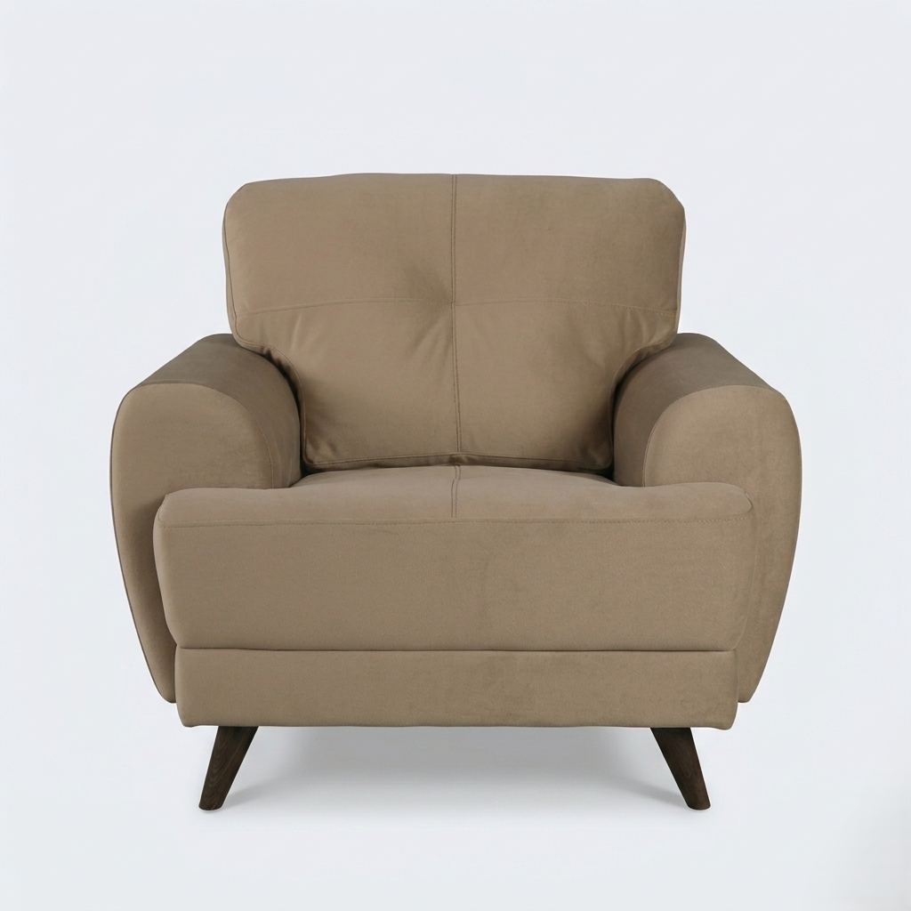 RIGA LYRA FAB 1SEATER SOFA BROWN