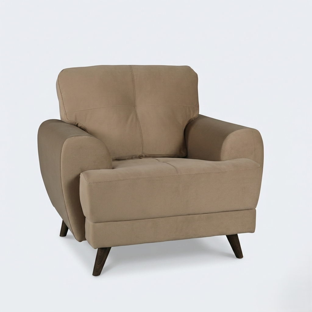 RIGA LYRA FAB 1SEATER SOFA BROWN
