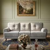 Riga Lyra 3 Seater Sofa in Grey Velvet Upholstery Fabric