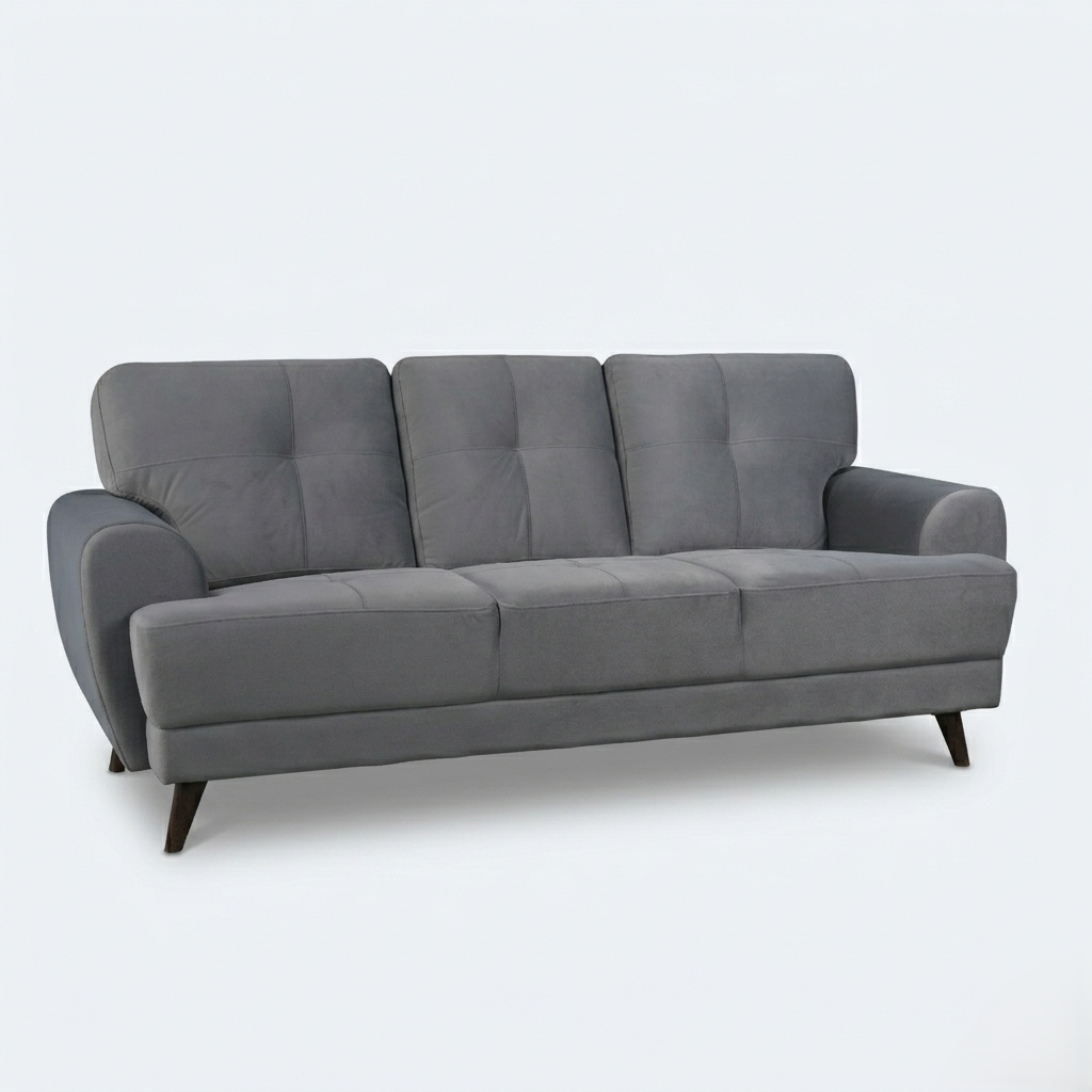 RIGA LYRA FAB 3SEATER SOFA D GREY