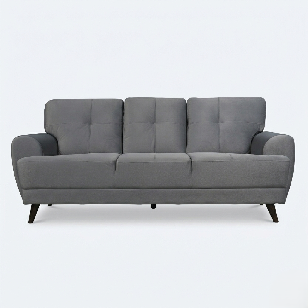 RIGA LYRA FAB 3SEATER SOFA D GREY
