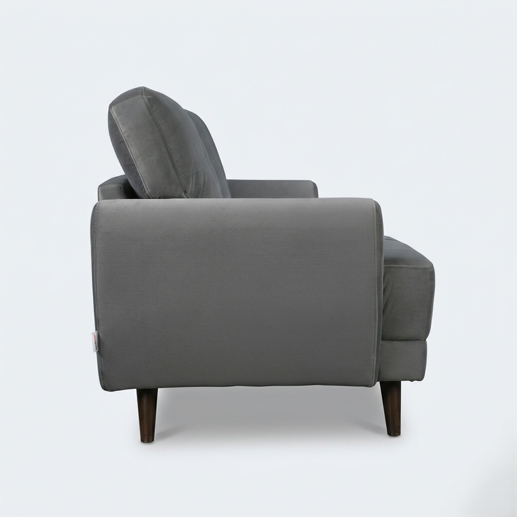 RIGA LYRA FAB 3SEATER SOFA D GREY