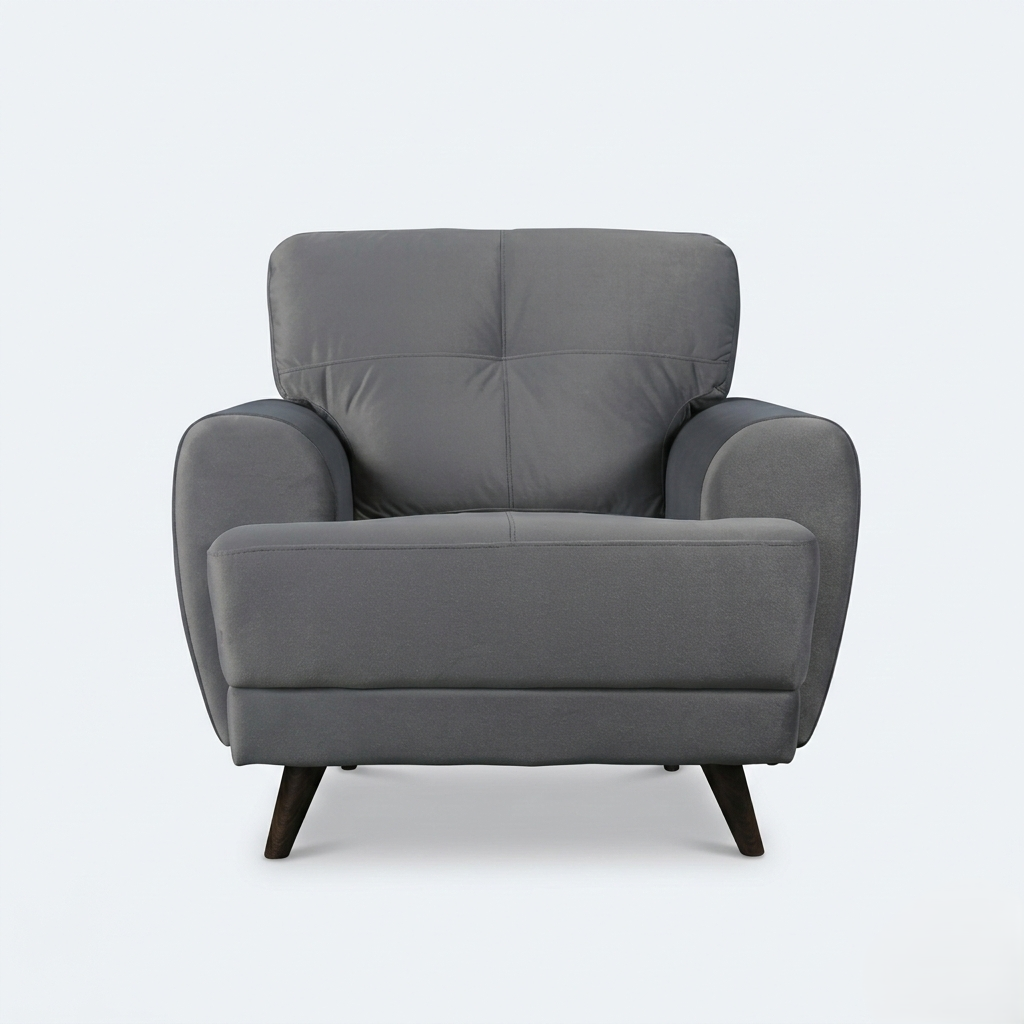 RIGA LYRA FAB 1SEATER SOFA D GREY