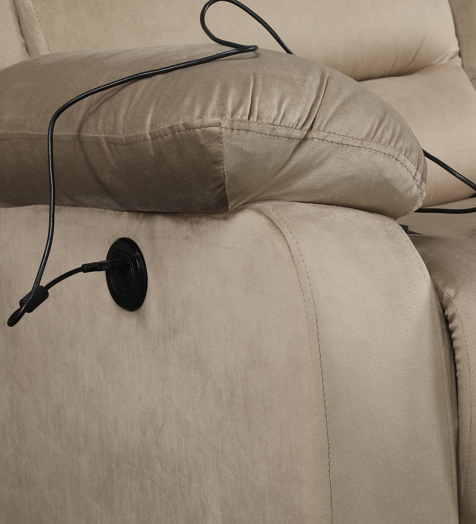 Bradford 3s Elec Fabric Recliner Beige Elite