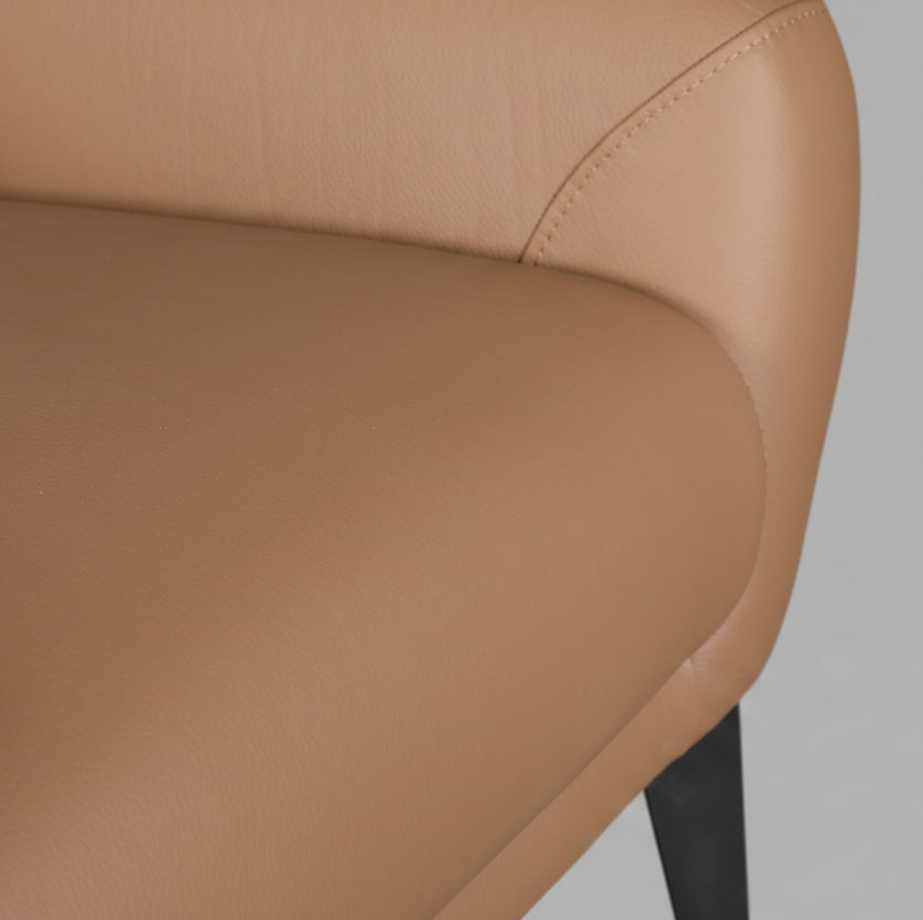 RYLAN HALF LEATHER CHAIR BROWN